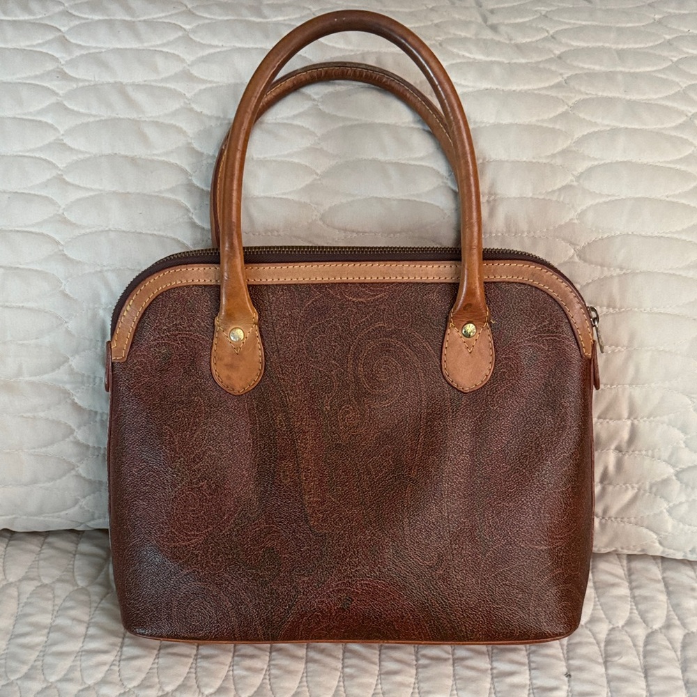 Authentic Etro Dome  Leather Handbag